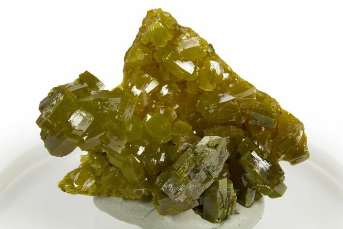 Lustrous Apple-Green Pyromorphite Crystal Cluster - China #330126